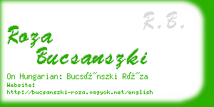 roza bucsanszki business card